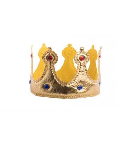 Gold fabric crown enriched by colored gems that make it as Gold fabric crown enriched by colored gems that make it as