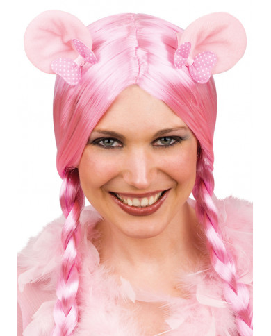 Ears Pin With Pink Bow