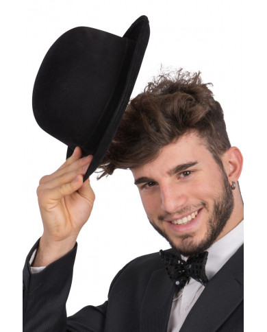 Black velvet bowler hat, size 6, an ideal accessory to match a Black velvet bowler hat, size 6, an ideal accessory to match a