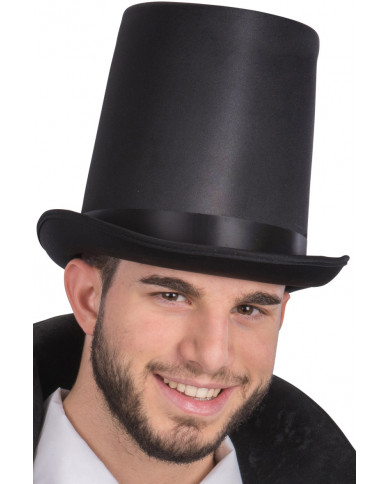 Black satin top hat, high cm.2, size 58. To be just like the