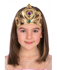 Princess gold crown in fabric that is worn as a band thanks to