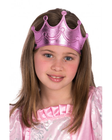 Princess pink crown in fabric that is worn as a band thanks to