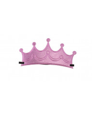 Princess pink crown in fabric that is worn as a band thanks to