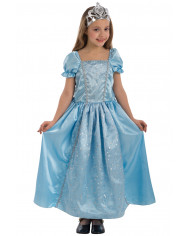 Costume da principessa azzurra per bambina. Comprende un abito