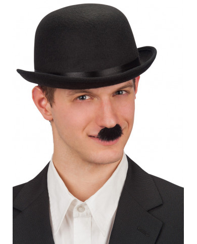 Sombrero hongo negro lujo de fieltro de lana (talla 59) con etiqueta Sombrero hongo negro lujo de fieltro de lana (talla 59) con etiqueta