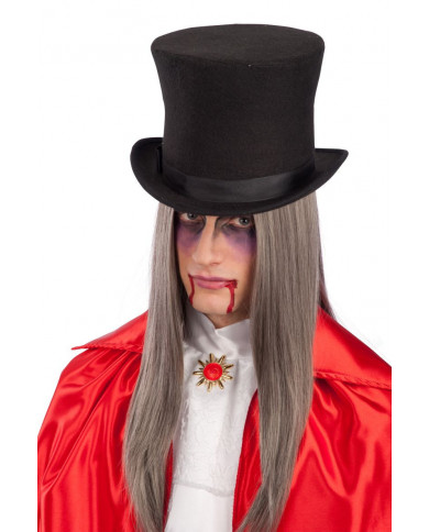 Black top hat in woollen felt, high cm.19, size 59. To be just