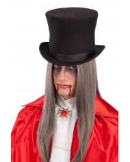 Black top hat in woollen felt, high cm.19, size 59. To be just