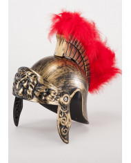 Casque romain luxe avec crête et étiquette volante / étiquette