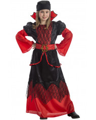 Pirate costume composed of taffetas and lace dress with belt