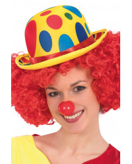 Yellow spotted bowler hat with colorful dots, for a cheerful Yellow spotted bowler hat with colorful dots, for a cheerful