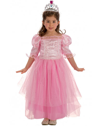 Satin stretchy dress with glittered veil for children. Ideal as