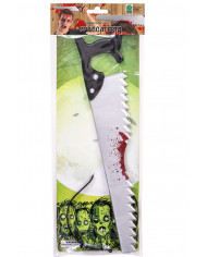 Headband with bloody saw, for fun jokes and horror disguises. Headband with bloody saw, for fun jokes and horror disguises.
