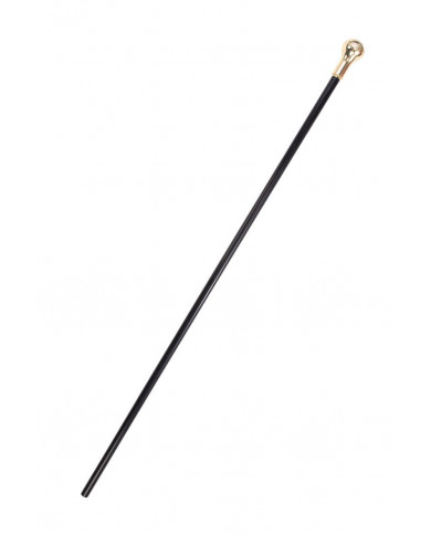 Walking stick in black plastic with golden knob, long cm. 11. Walking stick in black plastic with golden knob, long cm. 11.
