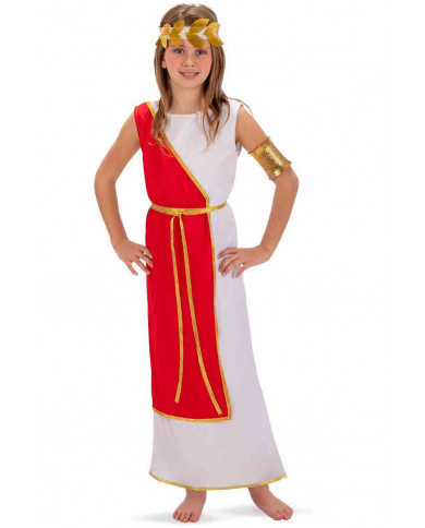 Roman costume for kid composed of a stretch fabric dress with