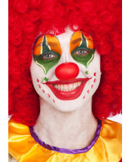 Naso da clown in plastica morbida di colore rosso che misura