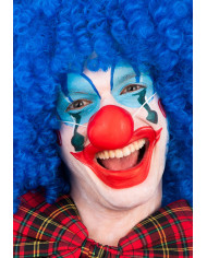 Naso da clown in plastica morbida di colore rosso, pratico da