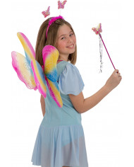 Rainbow butterfly set composed of wings cm. 36x5, headband and