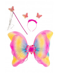 Rainbow butterfly set composed of wings cm. 36x5, headband and