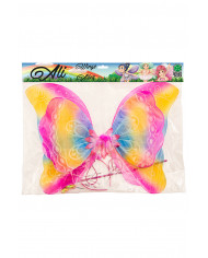 Rainbow butterfly set composed of wings cm. 36x5, headband and