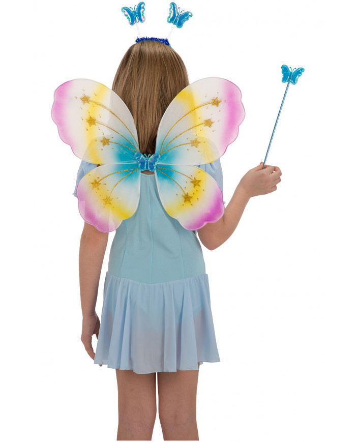 Multicolor butterfly set composed of wings cm. 4 x5, headband