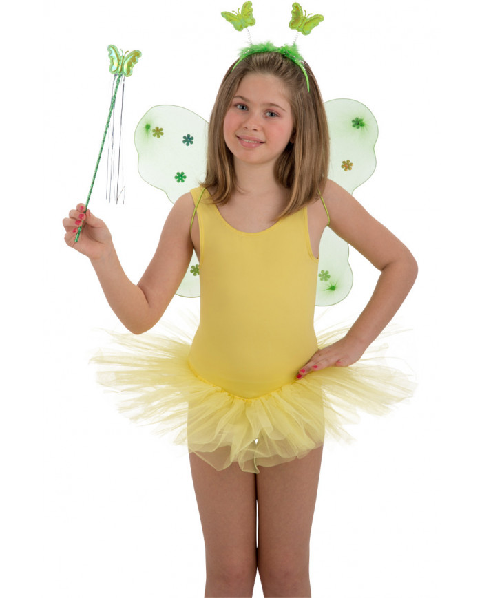 Green butterfly set composed of wings cm. 38x49, headband and