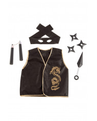 Set consisting of waistcoat, 5 weapons and mask for a disguise