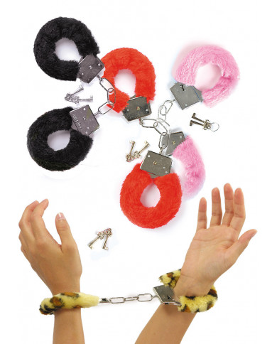 Metal Handcuffs W/Plush In Blister Metal Handcuffs W/Plush In Blister