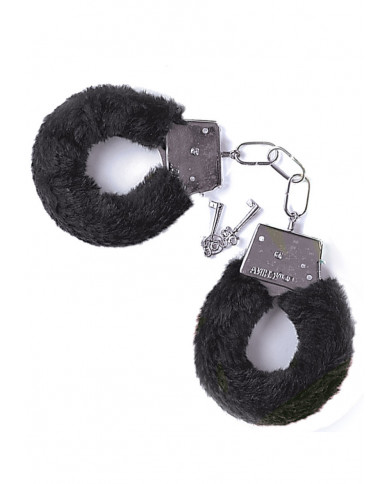 Esposas negras con peluche en blíster Esposas negras con peluche en blíster