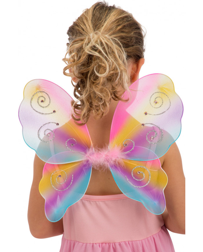 Butterfly wings in multicolor veil, measuring cm. 27x33.
