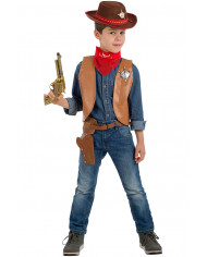 Set consisting of waistcoat, gun, bandana, belt with holster Set consisting of waistcoat, gun, bandana, belt with holster