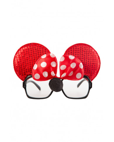 Glasses with black plastic frame without lenses, decorated with Glasses with black plastic frame without lenses, decorated with