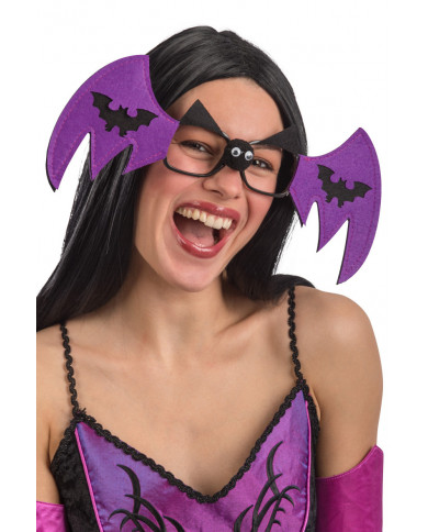 Glasses with black plastic frame without lenses, decorated on Glasses with black plastic frame without lenses, decorated on