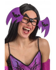 Glasses with black plastic frame without lenses, decorated on Glasses with black plastic frame without lenses, decorated on