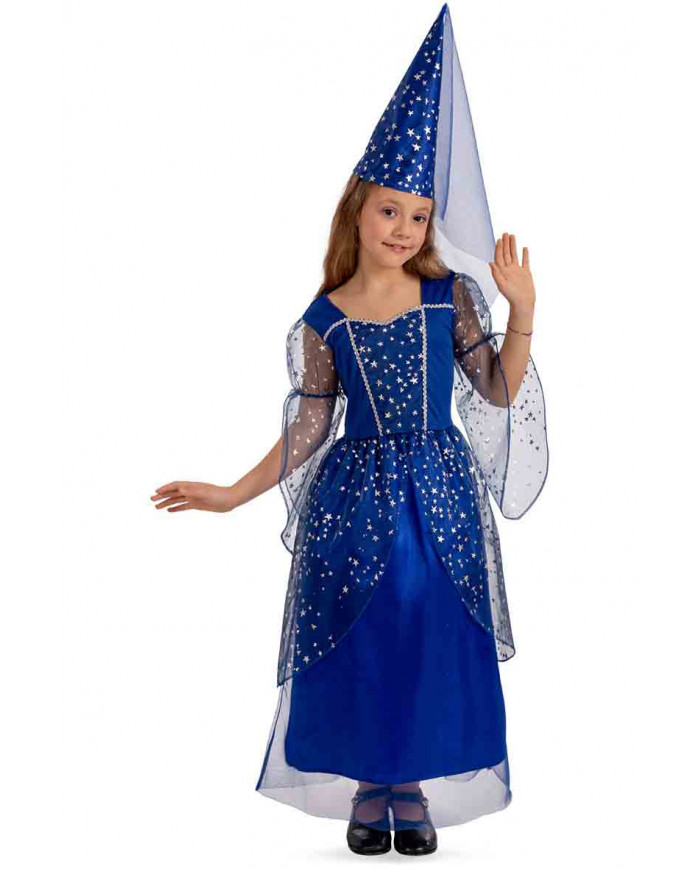 Fairy costume for girl composed of satin and veil dress with