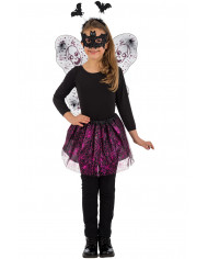 Set composed of wings of h.cm.45x44 in black veil with fuchsia