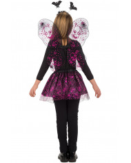 Set composed of wings of h.cm.45x44 in black veil with fuchsia