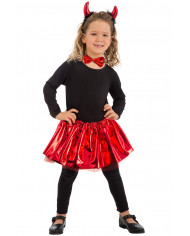 Set consisting of headband with horns, skirt, tail and bow tie