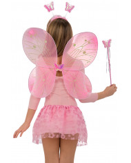 Pink butterfly set consisting of wings cm. 45x4, skirt