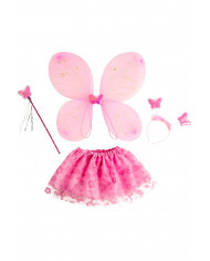 Pink butterfly set consisting of wings cm. 45x4, skirt