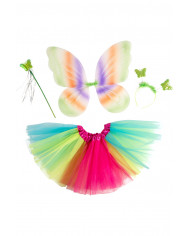 Set travestimento da farfalla multicolore, bambina, composto da Set travestimento da farfalla multicolore, bambina, composto da