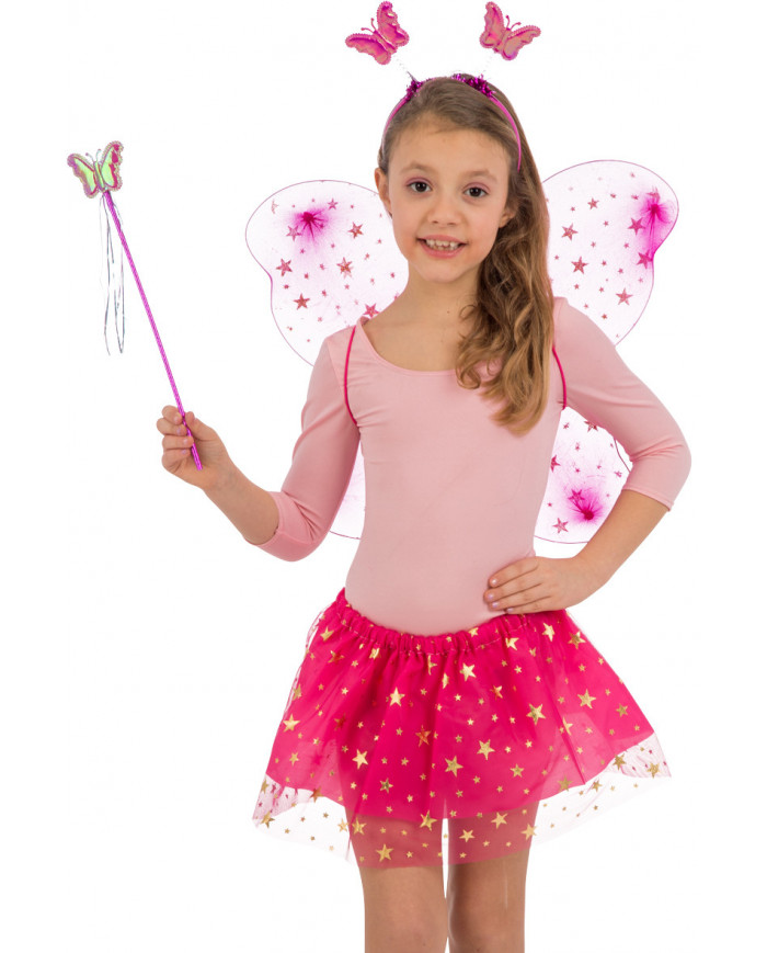 Fuchsia butterfly set consisting of wings cm. 4 x5, skirt