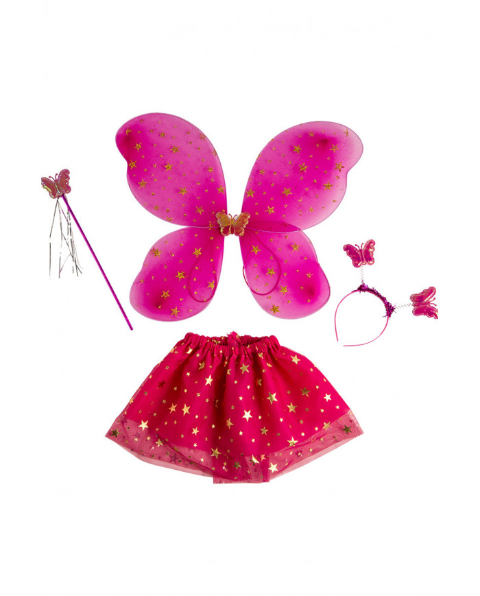 Fuchsia butterfly set consisting of wings cm. 4 x5, skirt