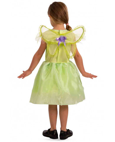 Green fairy costume for kid composed of chenille and satin