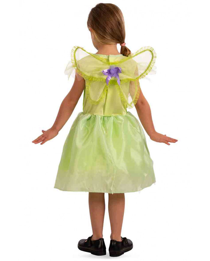 Green fairy costume for kid composed of chenille and satin