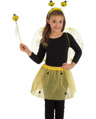 Yellow ladybug set consisting of wings of cm.34x52, skirt