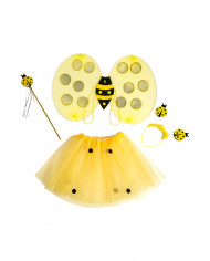 Yellow ladybug set consisting of wings of cm.34x52, skirt