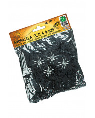 Black Spiderweb Gr. 50 W/4 Spiders In Pbh