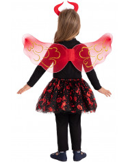 Fantastic devil set consisting of headband with red horns, veil