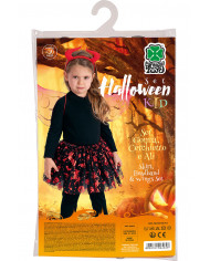 Fantastic devil set consisting of headband with red horns, veil