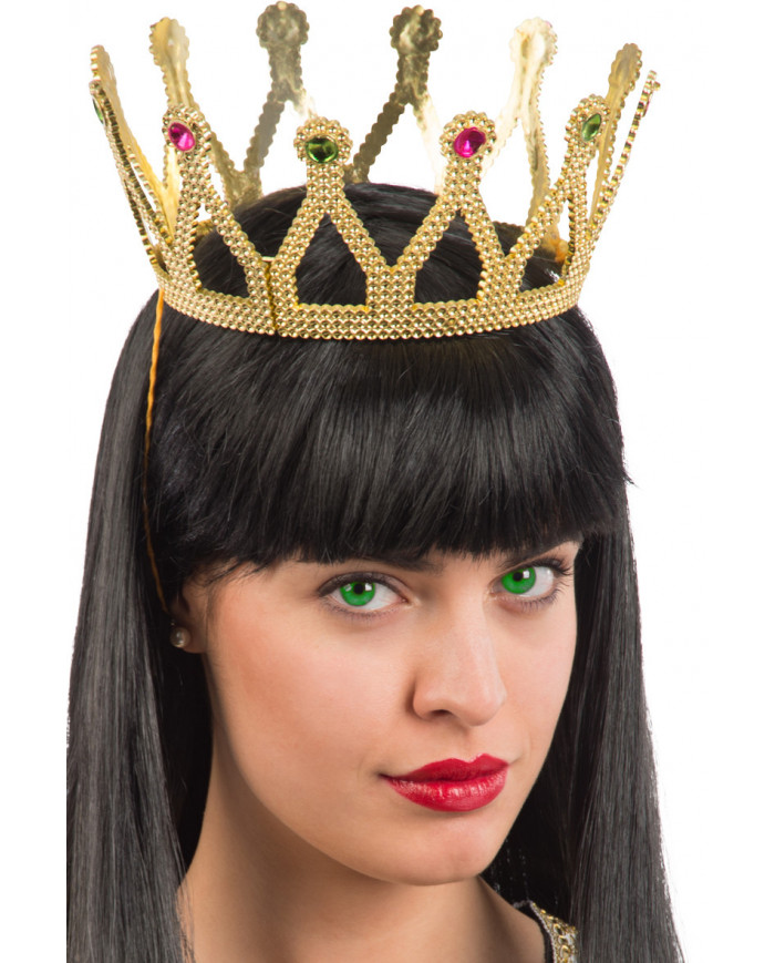 Crown in golden plastic with colored gems. To feel like a queen